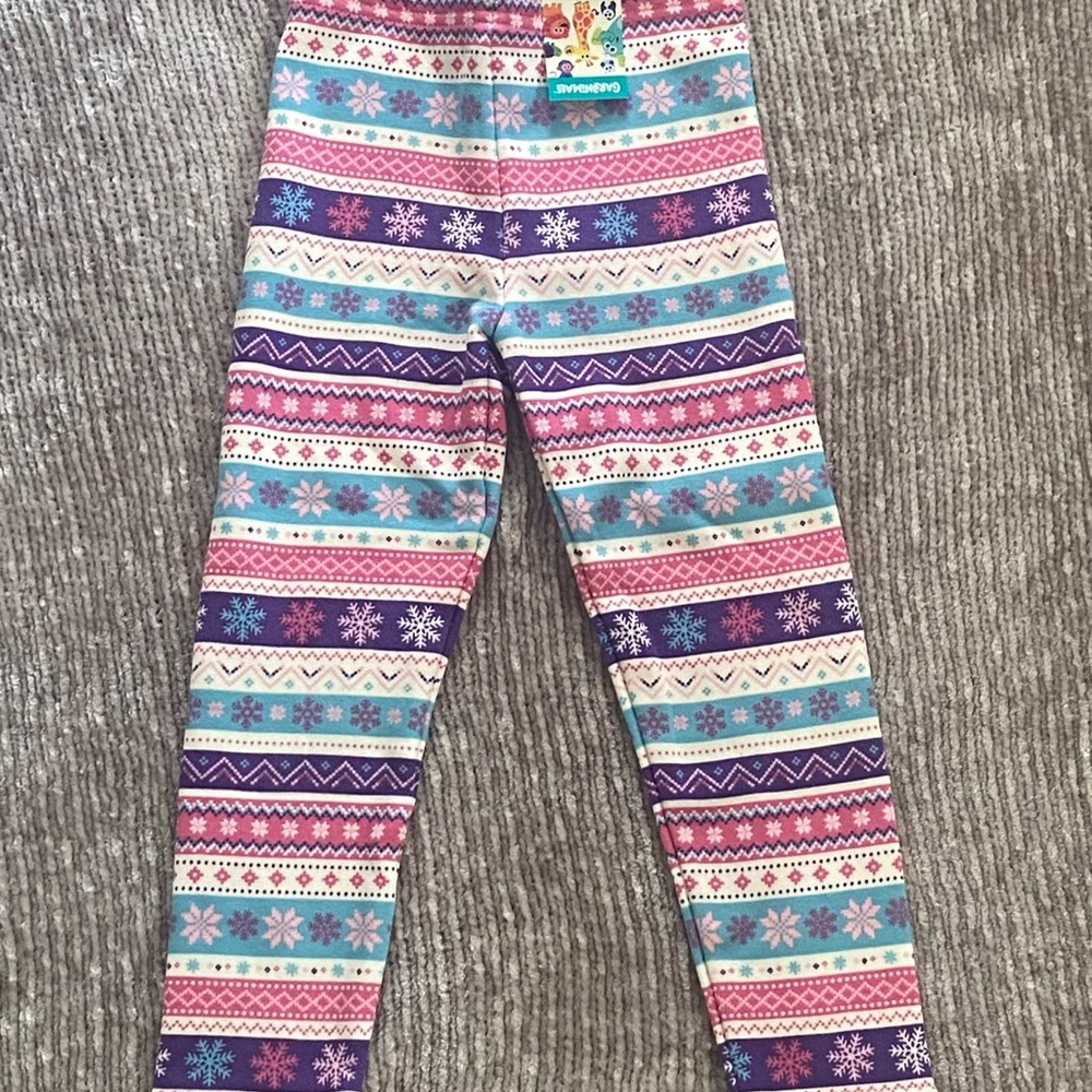 Colorful Snowflake Patterned Kids Leggings